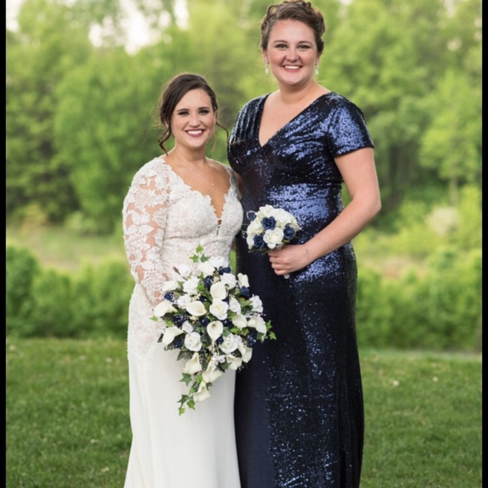 Sequin navy gown